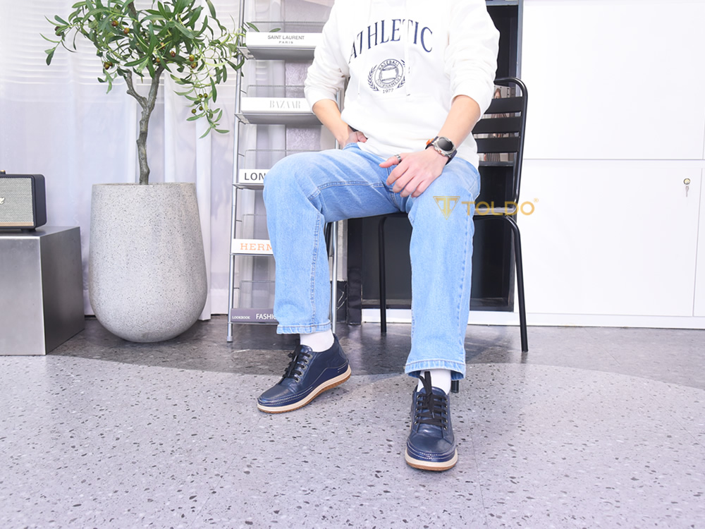 Giày cao 6cm thể thao da thật 15